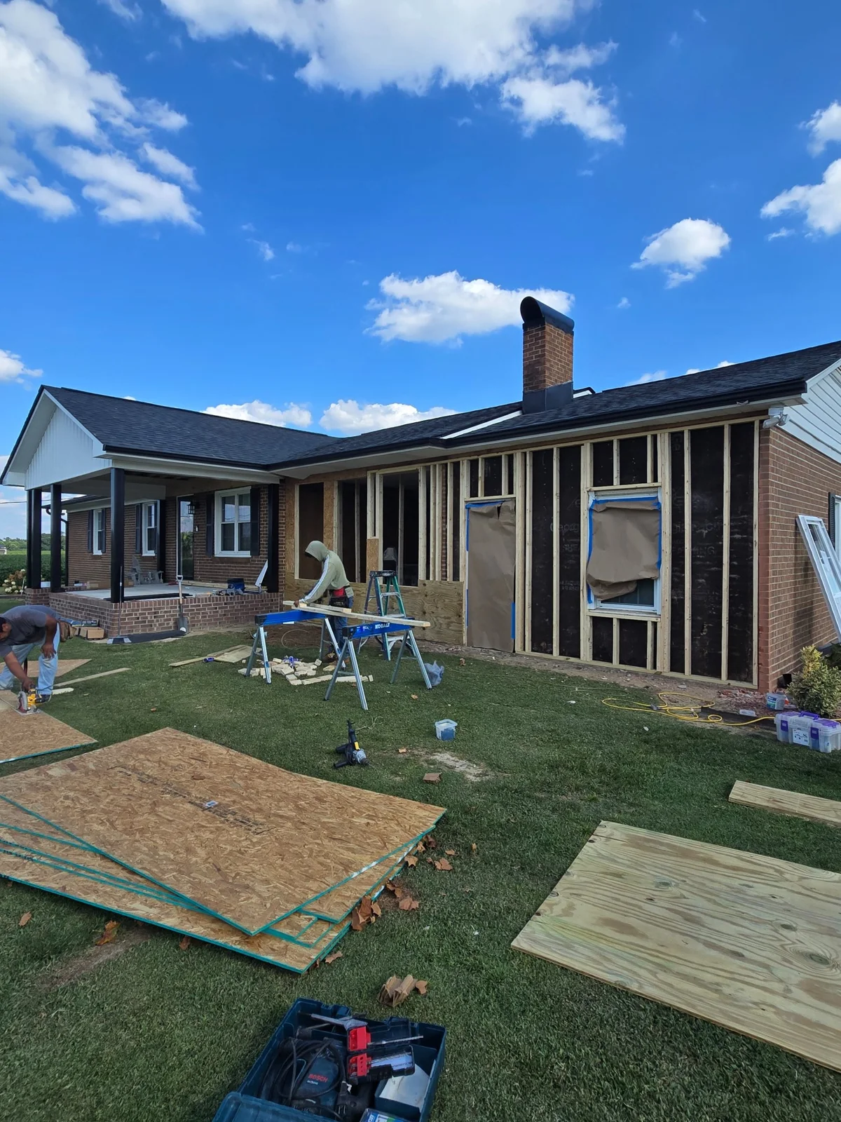 Exterior renovation view
