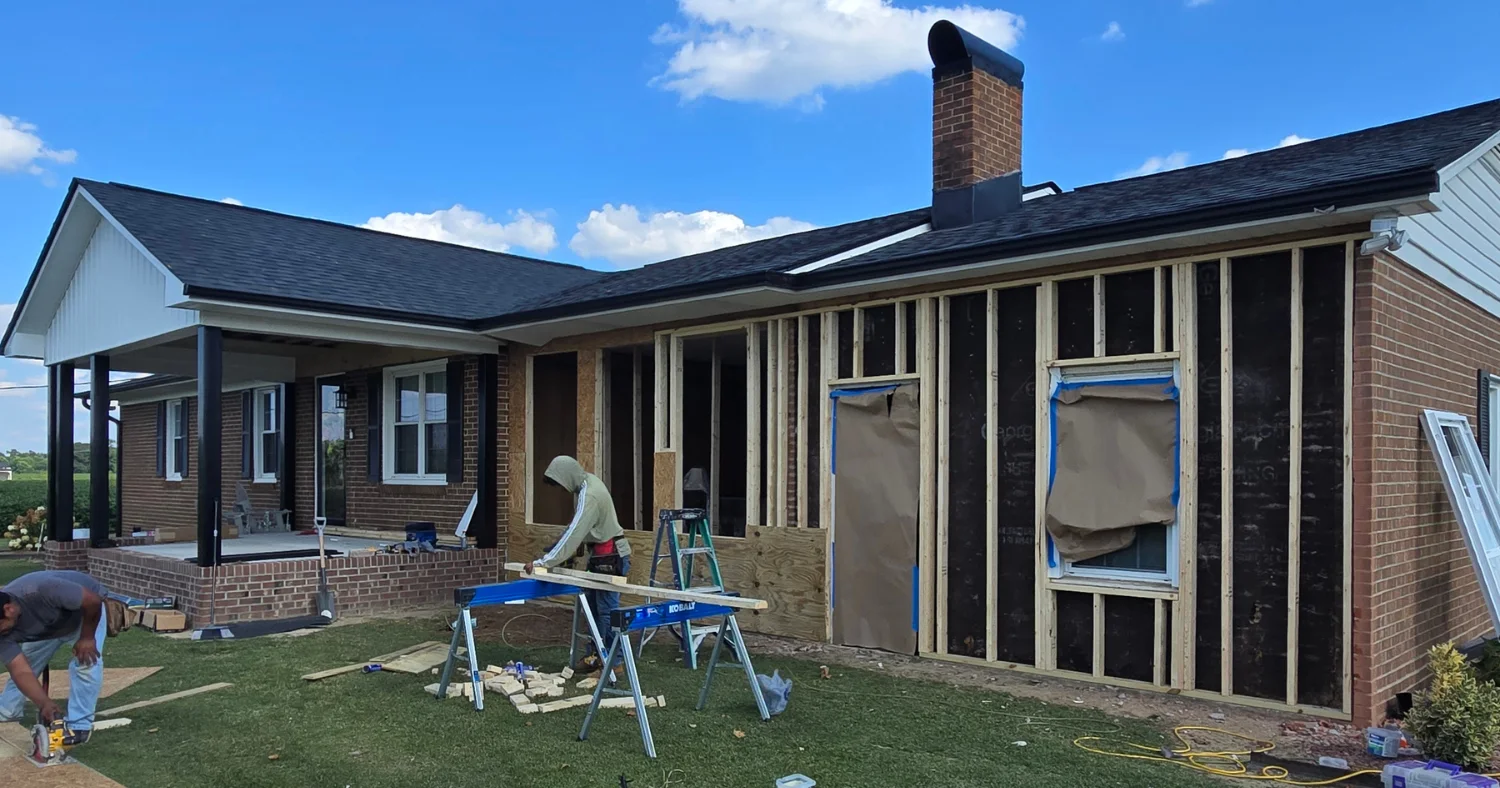 Exterior work in progress